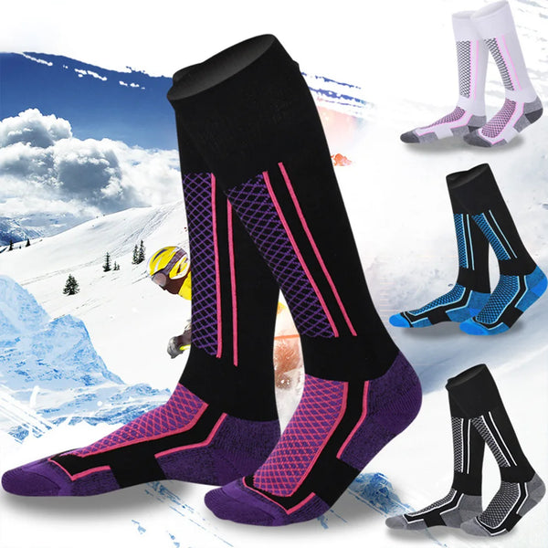 1 Pair Wool Thermal Ski Socks Thick Men Women Winter Long Warm Compression Socks for Hiking Snowboarding Climbing Sports Socks