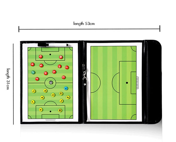 53cm Coaches Board Football Tactical Board Foldable Tactical Folder Portable Magnetic Training Soccer Practice Board