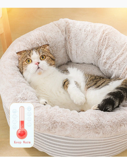 Warm Cat Bed House Round Bed Sleeping Mat Pad Pet Cushion Puppy Nest Shell for Small Dog Cat