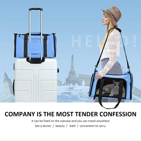 Cat Carrier Pet Dog Carrier Dog Backpack Pet Cat Transport Bag Dog Travel Bags Airline Approved Carrier for Small Dogs Cats