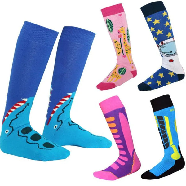 Women Girls Cotton Thermal Ski Socks Outdoor Sports Snowboard Kids Hiking Socks Children Thermosocks Stockings