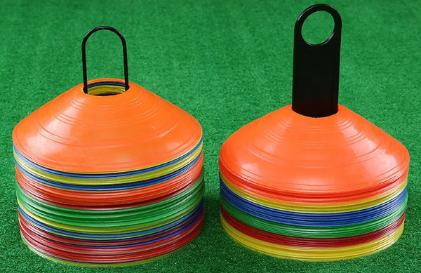 Set of 50 Agility Soccer Cones With Carry Bag Logo Disc And Holder For Training Football Kids Sports Field Cone Markers