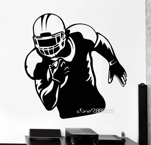 American Football Player Wall Stickers Sports Helmet Wall Decals Removable Waterproof Wallpaper Decor GYM Boys Room SA885