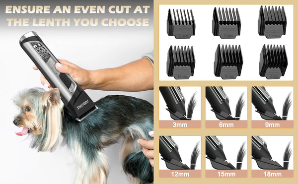 Professional Dog Hair Clippers for Grooming Electronic Puppy Beauty with LCD Low Noise Trimmer Cut Hair Machine For Pet Cat Dogs