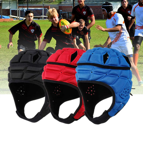 Children's Rugby Goalkeeper Soccer Keeper Helmet Padded Scrum Head Protector Soft Shell Football American Helmet Kids Sports