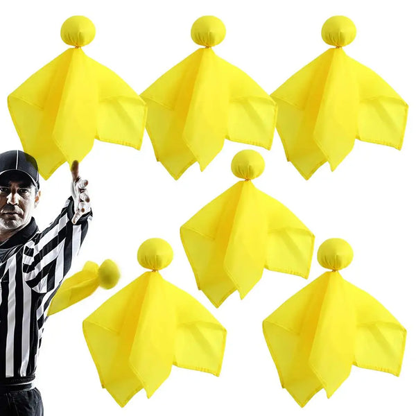 6pcs American Football Small Yellow Flag Referee Props Football Penalty Flag Auxiliary Referee Training for Sport Competition