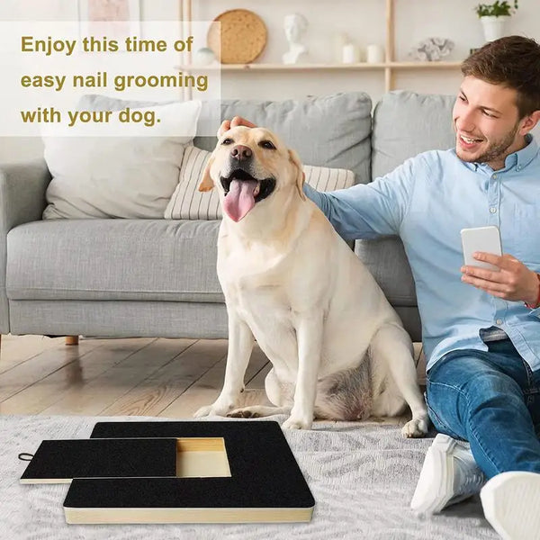 Dog Nail File Board Adjustable Wooden Scratching Board For Nail Trimming Self Scratcher Toy Safe Pet Grooming Accessories