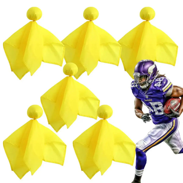 6pcs American Football Small Yellow Flag Referee Props Football Penalty Flag Auxiliary Referee Training for Sport Competition