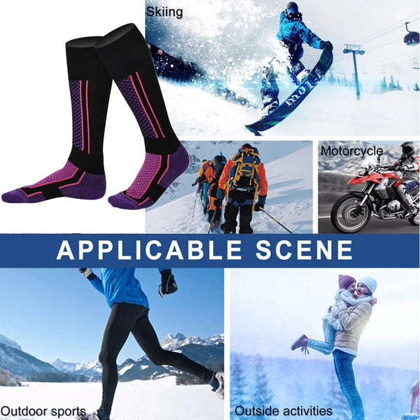 1 Pair Wool Thermal Ski Socks Thick Men Women Winter Long Warm Compression Socks for Hiking Snowboarding Climbing Sports Socks