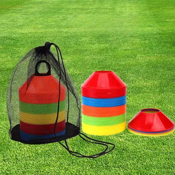 10Pcs Soccer Cones Disc Football Training Discs With Carry Bag Holder Agility Exercise Field Markers Sports Training Equipment