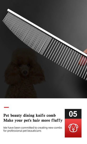 New style Pet beauty dining knife comb face comb / Detail processing comb Open the tangled hair and remove the floating hair