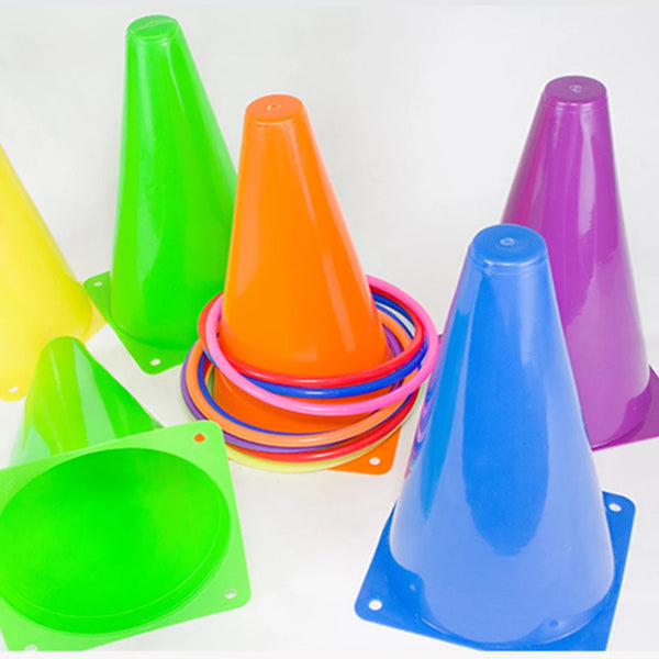 10/15/20/25pcs Agility Disc Cone Set Multi Sport Training Space Cones with Plastic Stand Holder for Soccer Football Ball Game