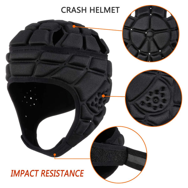 Children's Rugby Goalkeeper Soccer Keeper Helmet Padded Scrum Head Protector Soft Shell Football American Helmet Kids Sports