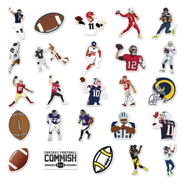 American Football Stickers Super Bowl Sunday Rugby Helmet Stickers for Rugby Team Fans Teens Boys Luggage Motorcycle Snowboard