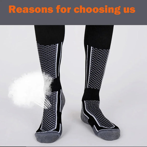 1 Pair Wool Thermal Ski Socks Thick Men Women Winter Long Warm Compression Socks for Hiking Snowboarding Climbing Sports Socks