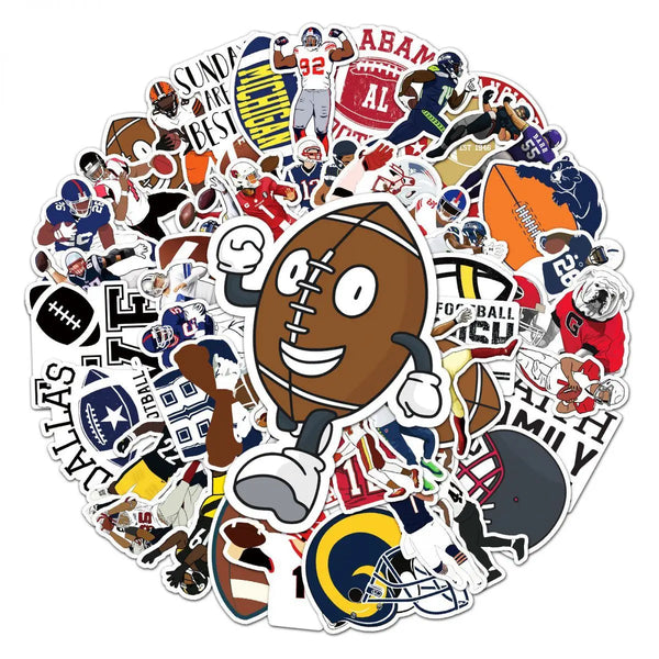 American Football Stickers Super Bowl Sunday Rugby Helmet Stickers for Rugby Team Fans Teens Boys Luggage Motorcycle Snowboard