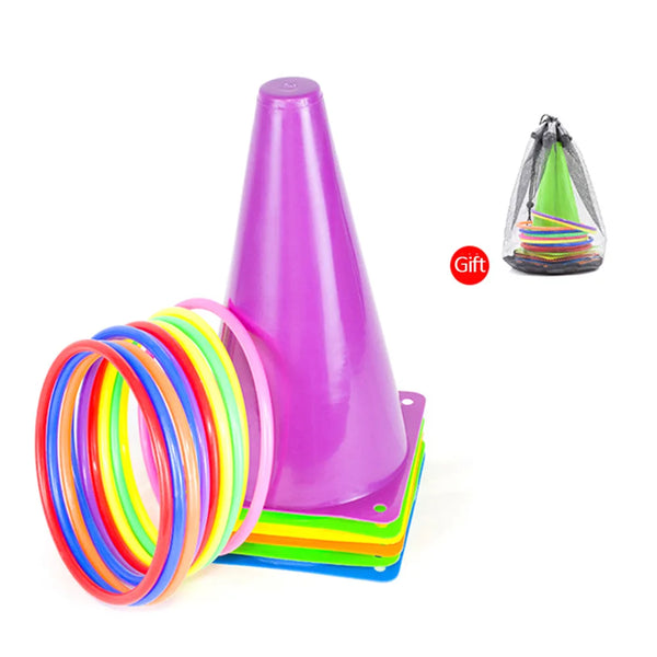 10/15/20/25pcs Agility Disc Cone Set Multi Sport Training Space Cones with Plastic Stand Holder for Soccer Football Ball Game