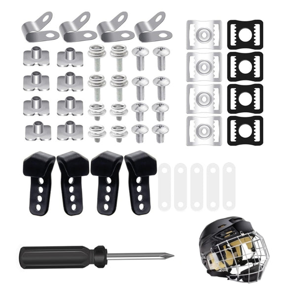 60 Pcs Helmet Repair kits Football Hockey Helmet Hardware Clip Gasket Screw Nut