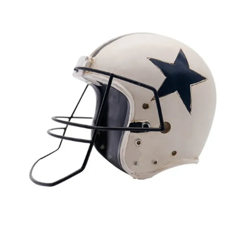 Vintage Retro American Football Baseball Helmet Cap Hat Resin Craft Gift Living Room Ornaments Model Home Decoration Sports Red