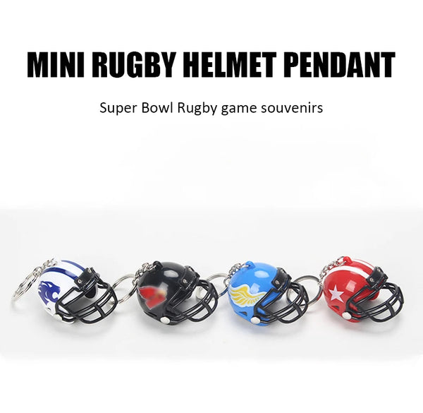 Rugby Helmet Keychain American Football Helmet Pendant Key Ring Sports Party Rewards Rugby Charm Gift Football Team Souvenirs