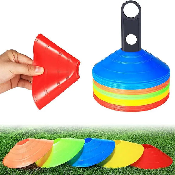 10/15/20/25pcs Agility Disc Cone Set Multi Sport Training Space Cones with Plastic Stand Holder for Soccer Football Ball Game