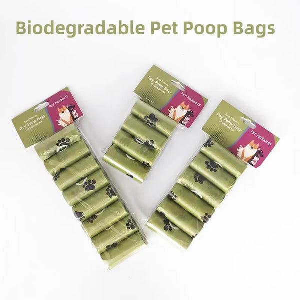 New Pet Biodegradable Trash Bag Dog Poop Bags Bulk Biobase Scented Poo Bag Degradable Cat Waste Bags Dog Poop Dispenser Gifts