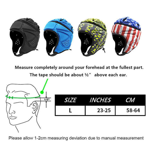 Adjustable Rugby Flag Soccer Goalkeeper Helmet Paddet Rugby American Football Soft Keeper Helmet Protective SportsTeam Men Youth