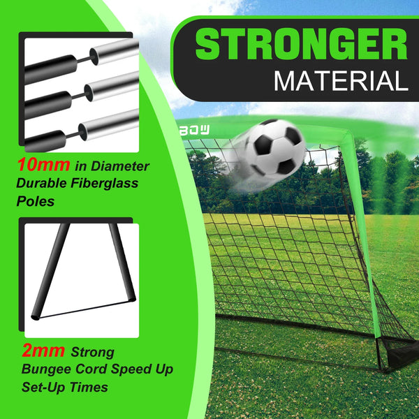 RUNBOW 6x4 ft Portable Kids Soccer Goal for Backyard Practice Soccer Net with Carry Bag