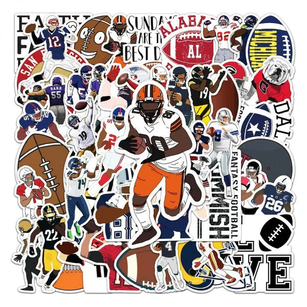 American Football Stickers Super Bowl Sunday Rugby Helmet Stickers for Rugby Team Fans Teens Boys Luggage Motorcycle Snowboard