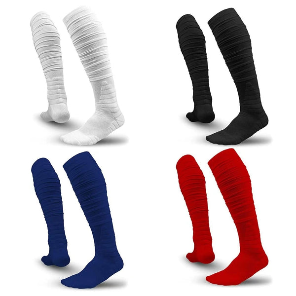 2 Pieces Football Socks for Men Women Adults Pile Socks American Football Extra Long Stockings Outdoor Sports Accessories