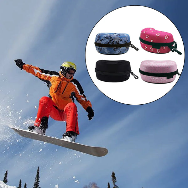 1pc Hot Sale Protection Nylon Ski Eyewear Case Snow Skiing Goggle Box Waterproof Snowboard Bag Eyewear Case Zipper-Hard Box Bag