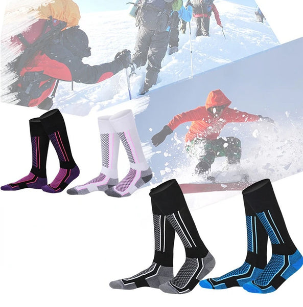 1 Pair Wool Thermal Ski Socks Thick Men Women Winter Long Warm Compression Socks for Hiking Snowboarding Climbing Sports Socks