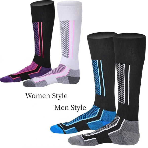 1 Pair Wool Thermal Ski Socks Thick Men Women Winter Long Warm Compression Socks for Hiking Snowboarding Climbing Sports Socks