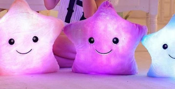 Creative Luminous Pillow Stars Stuffed Plush Toy Glowing Led Light Colorful Cushion Birthday Gifts Toys For Kids Children Girls