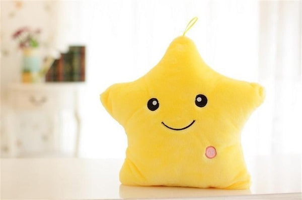 Creative Luminous Pillow Stars Stuffed Plush Toy Glowing Led Light Colorful Cushion Birthday Gifts Toys For Kids Children Girls