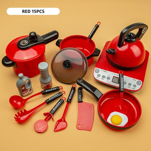 Children Kitchen Toys Simulation Kitchen Utensils Food Cookware Pot Pan Kids Pretend Play Kitchen Set Toys For Girls Doll Food